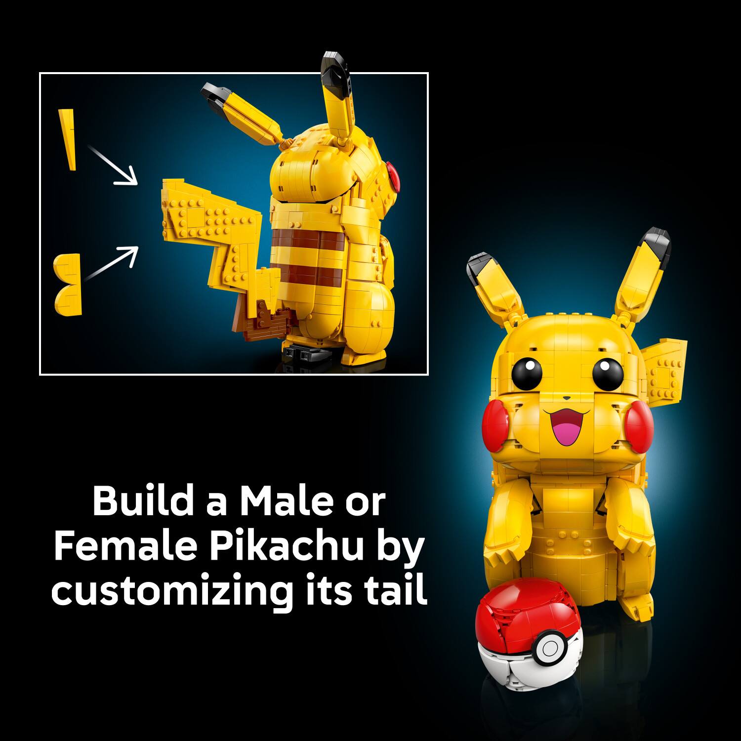 Build a Male or Female Pikachu by customizing its tail