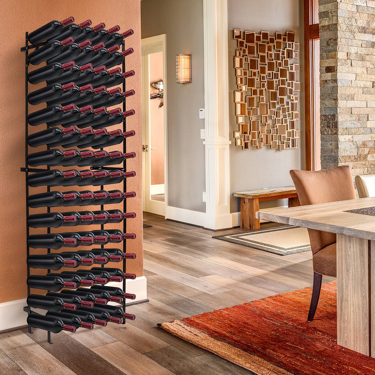 Alt View 3. Sorbus - Sorbus Wine Rack Freestanding Floor - Wine Bottle Holder Holds 75 Bottles of Wine - 75 Bottle Capacity Wine Storage - Black.