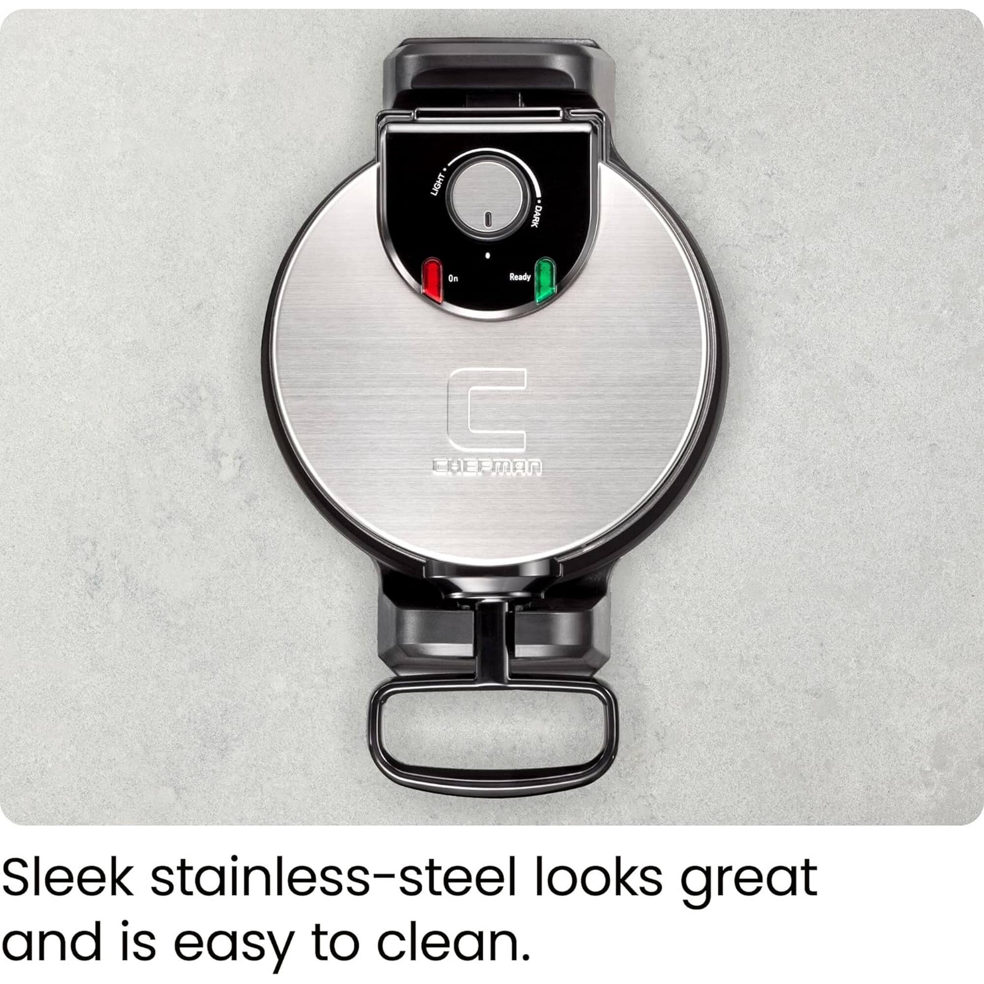 Sleek stainless-steel looks great and is easy to clean.