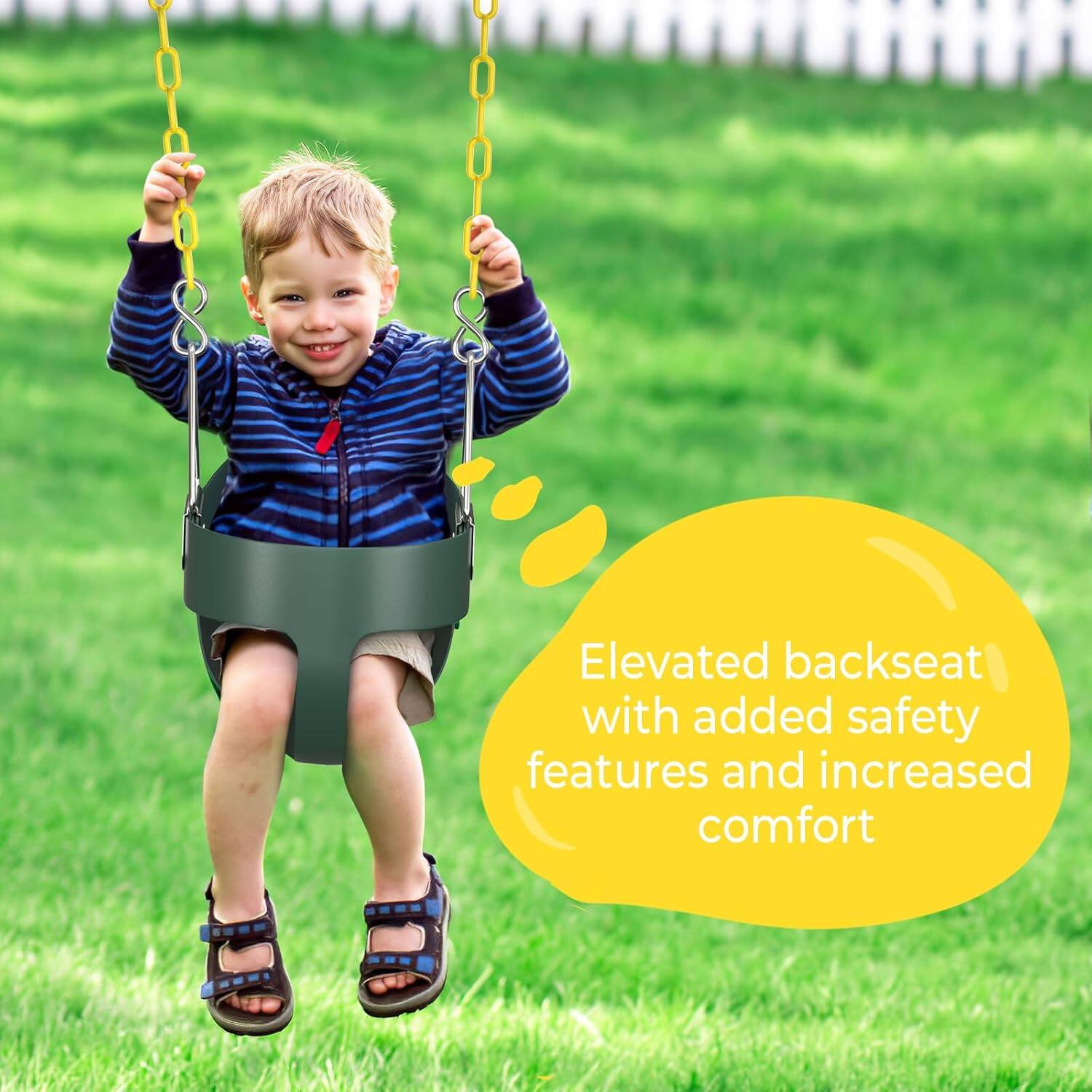 Elevated backseat with added safety features and increased comfort