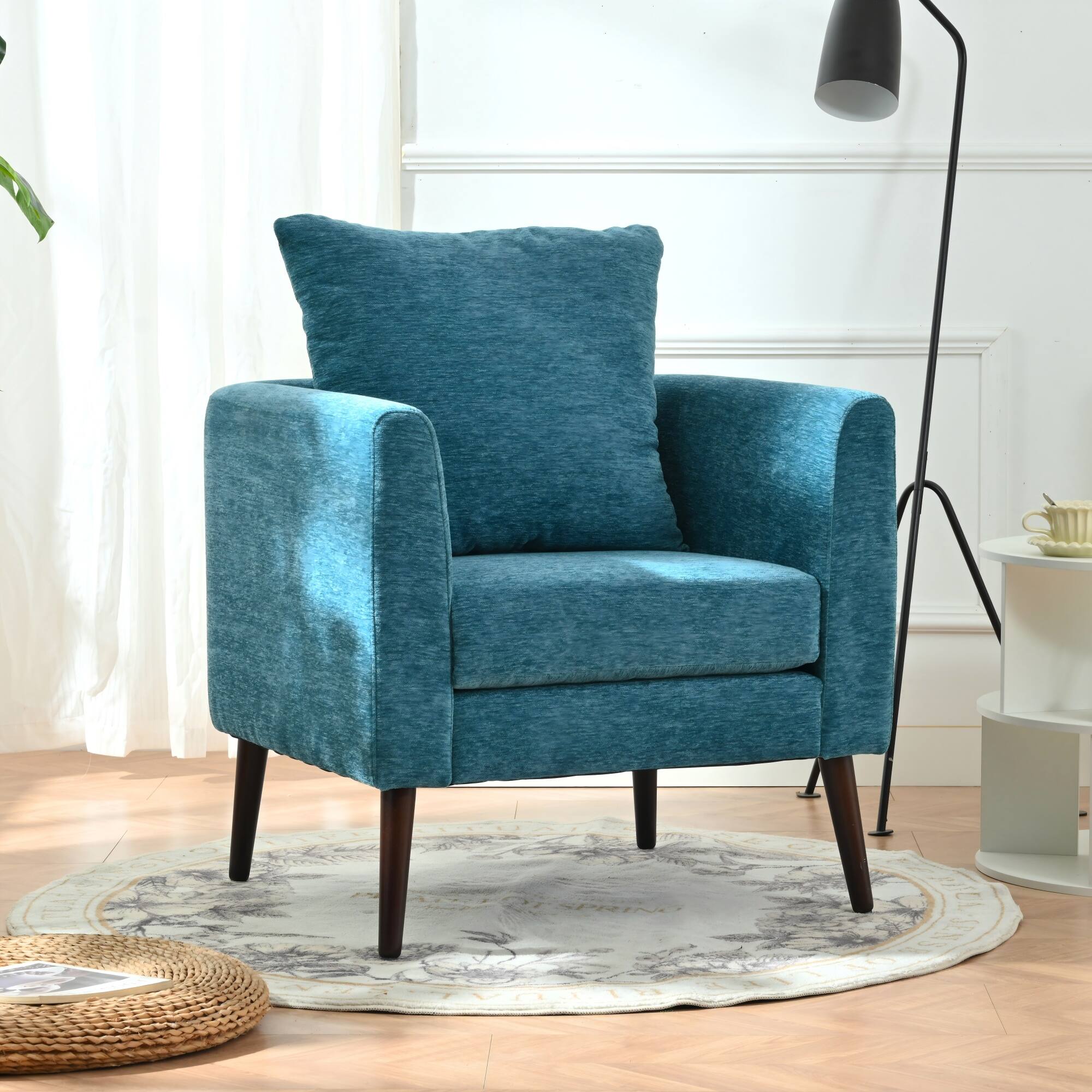 Ecooso Accent Chair, Boucle Chair,Barrel Chair,Fabric Armchair