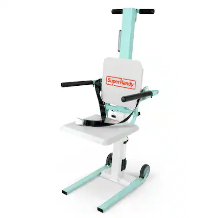 Front. SuperHandy - SuperHandy GoRise FC Electric Floor to Chair Lift for Seniors - 400LB Capacity - White | Blue.