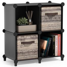 Sorbus - 4 Cube Storage Organizer –Waterproof Cubby Shelf - Closet, Toys, Books, Shoes, Décor –Bedroom, Living Room, Kids - Black