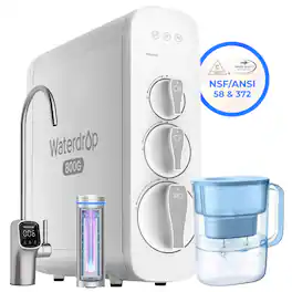 Waterdrop - G3P800 Reverse Osmosis System Extra WD-PT-07B Water Filter Pitcher - White