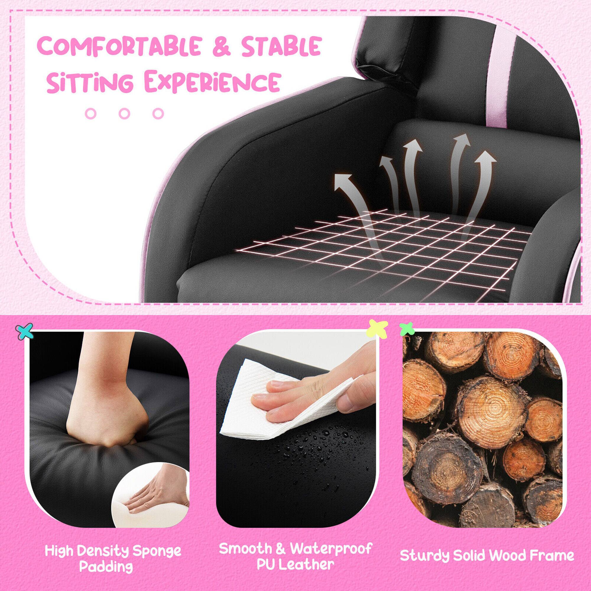 COMFORTABLE & STABLE SITTING EXPERIENCE

- High Density Sponge Padding
- Smooth & Waterproof PU Leather
- Sturdy Solid Wood Frame