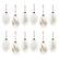 Alt View 3. BreeBe - Natural Dried Floral Glass Ornament (Set of 12) - White, Beige.