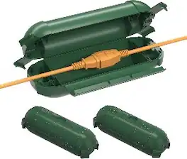 BN-LINK - Outdoor Extension Cord Safety Cover, 2-Pack Weather-Resistant, 4-Latch, Fits 12/14/16 AWG - Green