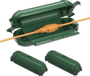 Front. BN-LINK - BN-LINK Outdoor Extension Cord Safety Cover, 2-Pack Green, Weather-Resistant, 4-Latch, Fits 12/14/16 AWG - Green.