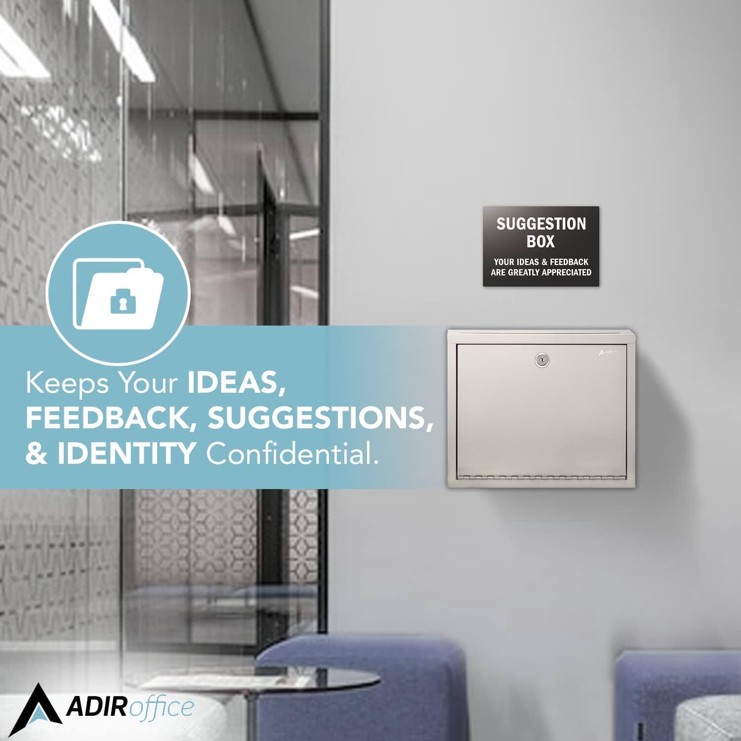 SUGGESTION BOX YOUR IDEAS & FEEDBACK ARE GREATLY APPRECIATED, Keeps Your IDEAS, FEEDBACK, SUGGESTIONS, & IDENTITY Confidential. ADIRoffice