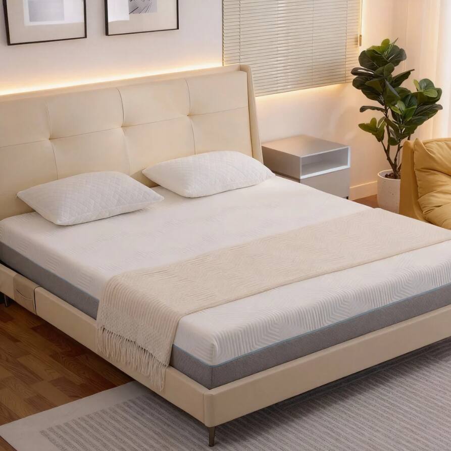 Front. Vipbear - 12 Inch Queen Gel Memory Foam Mattresses in a Box for Back Pain Relief, Firm Foam Bed-Mattress for for Cool Sleep - white.