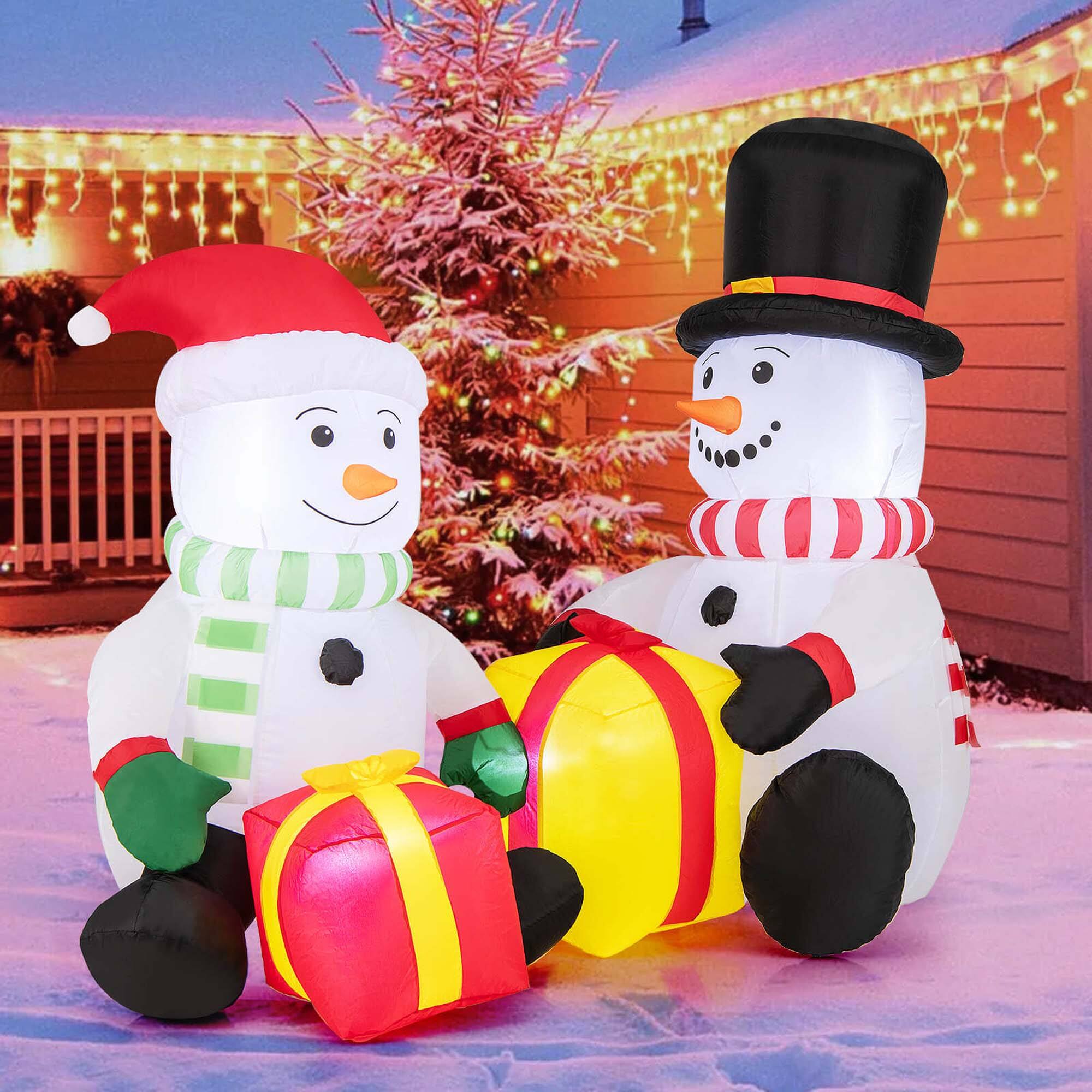 Alt View 1. Costway - Costway 5 FT Christmas Inflatables with Gift Boxes 4 Bright LED Lights for for Party - Multicolor.