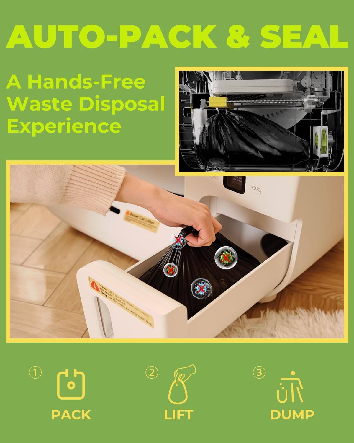 Furbulous True OdorFree Self Cleaning & Packing Litter Box, Automatic