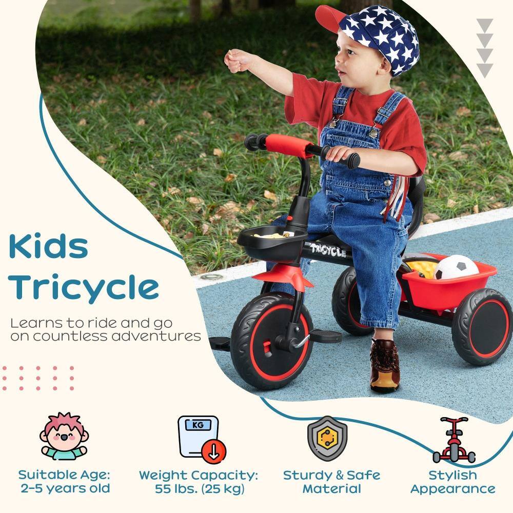 Kids Tricycle  
Learns to ride and go on countless adventures  

Suitable Age: 2-5 years old  
Weight Capacity: 55 lbs. (25 kg)  
Sturdy & Safe Material  
Stylish Appearance