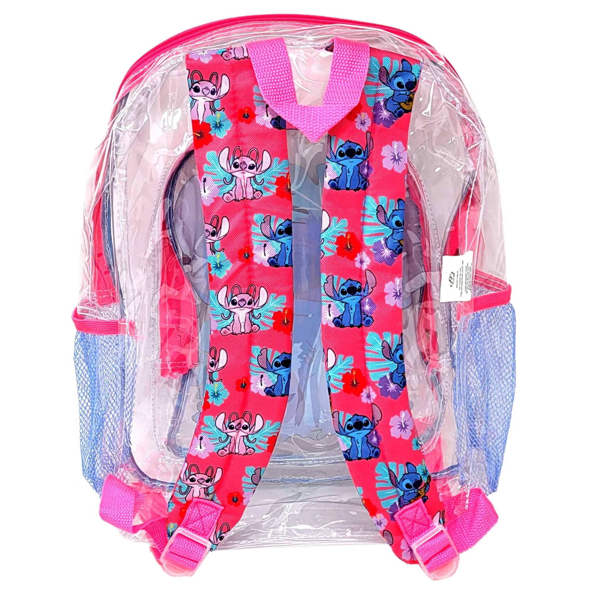 Alt View 2. Disney - Disney Stitch Transparent Backpack Clear 16" Girls School Bag - Multicolored.
