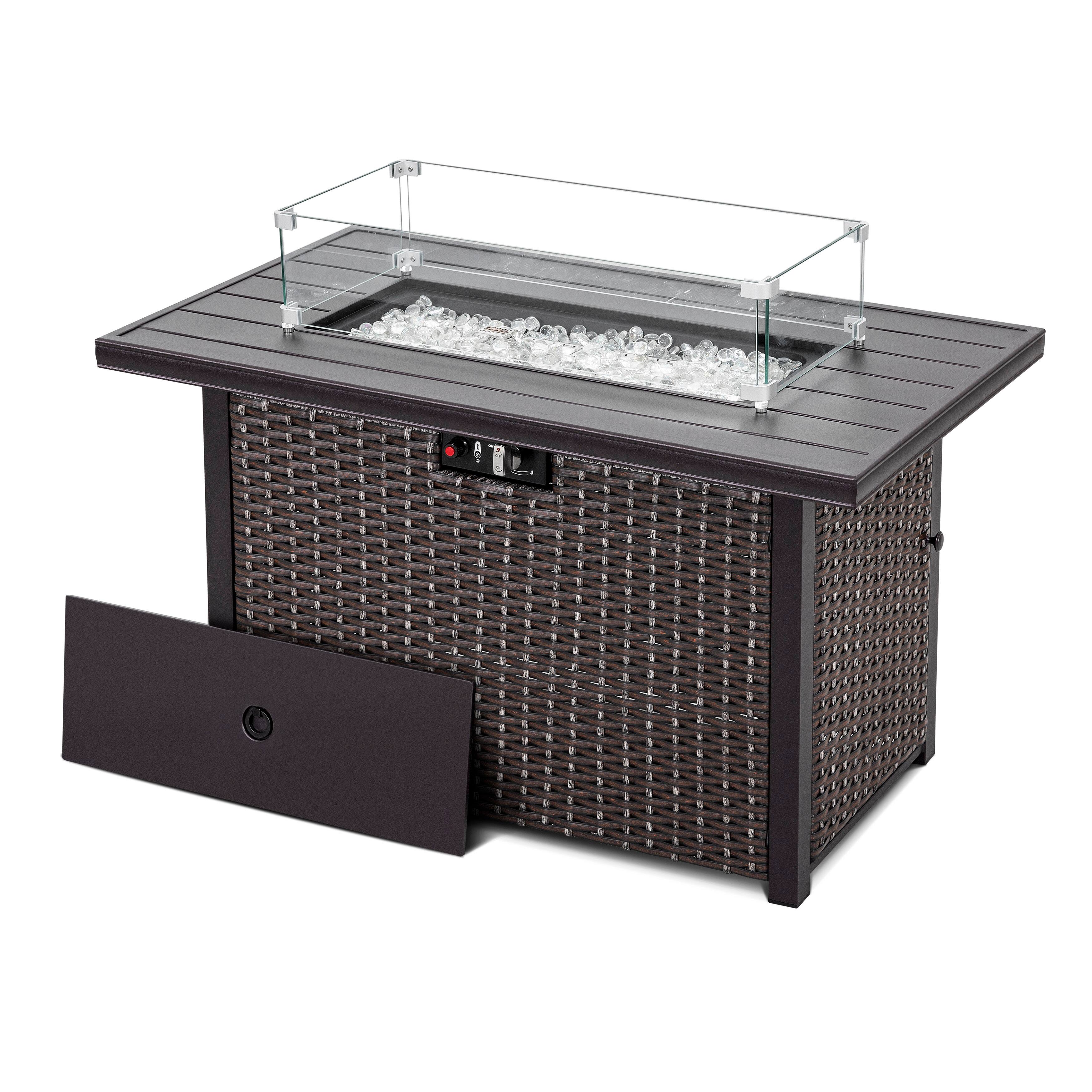 Alt View 10. Nuu Garden - Outdoor 43" 50,000 BTU Propane  Fire Pit Table - Dark Brown.