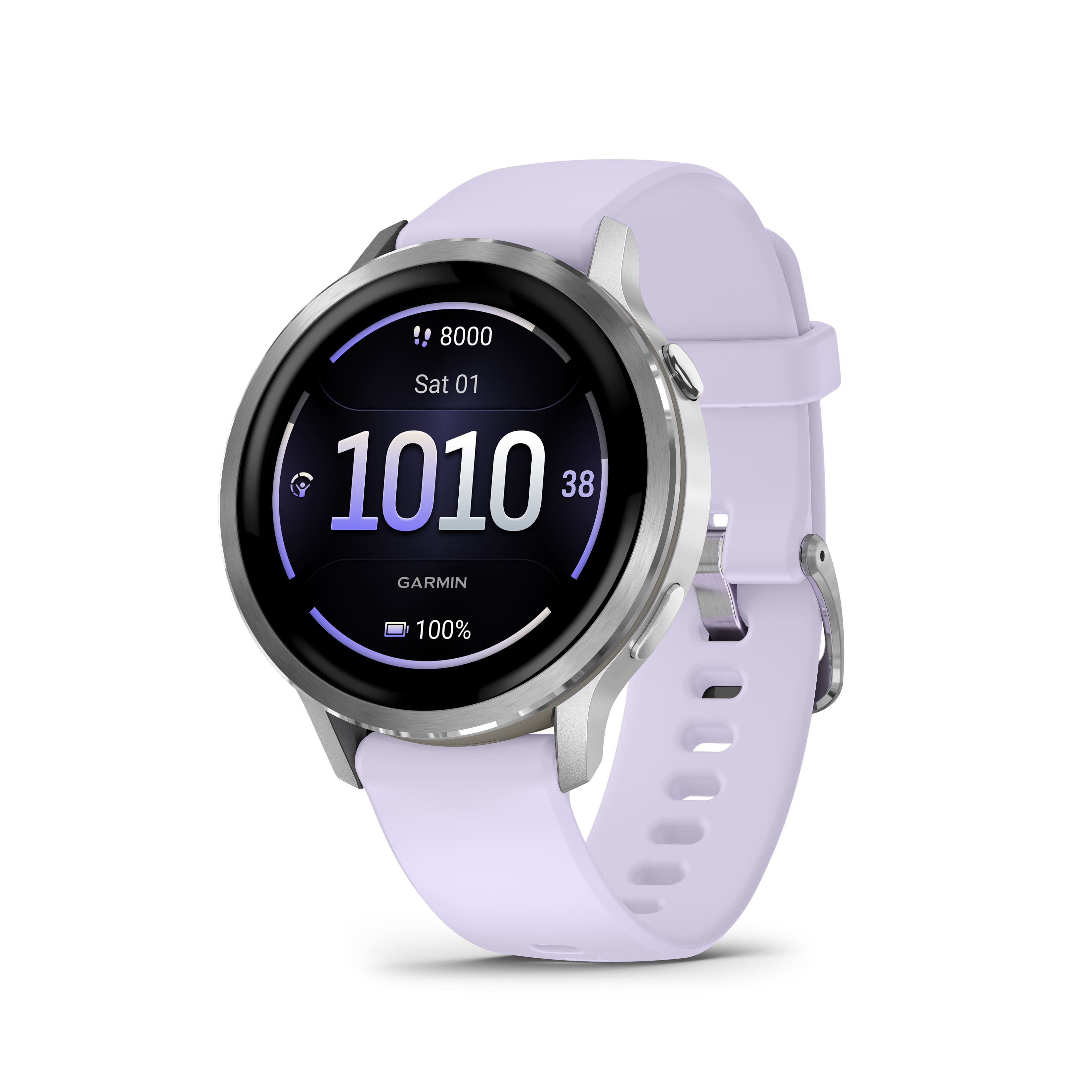 Garmin - Venu 4 GPS Smartwatch 41 mm Fiber-reinforced polymer - Silver - (2025) - Front_Zoom