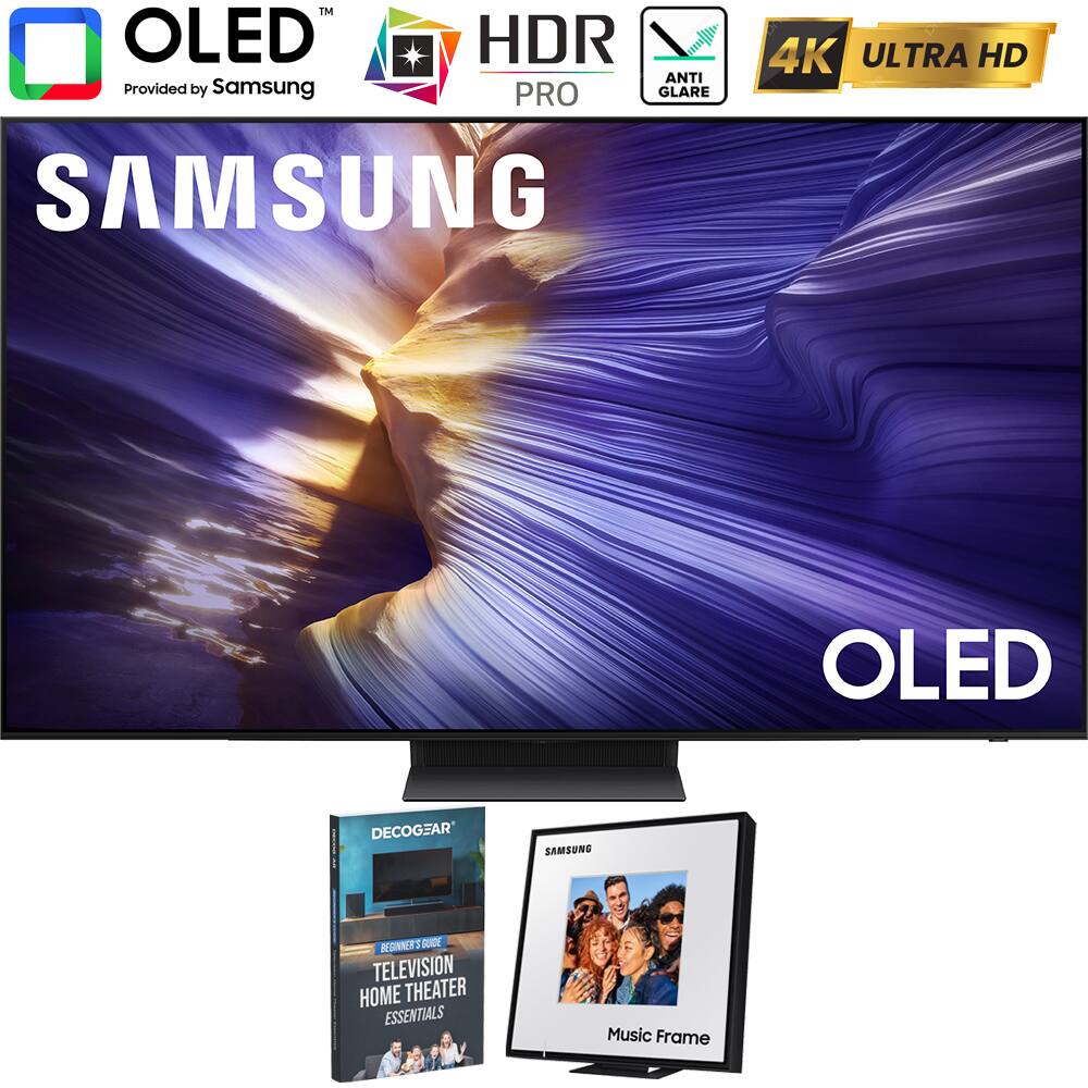 OLED™  
Provided by Samsung  
HDR PRO  
ANTI GLARE  
4K ULTRA HD  

SAMSUNG  

OLED  

DECOCGEAR  
BEGINNER'S GUIDE  
TELEVISION HOME THEATER ESSENTIALS  

Music Frame