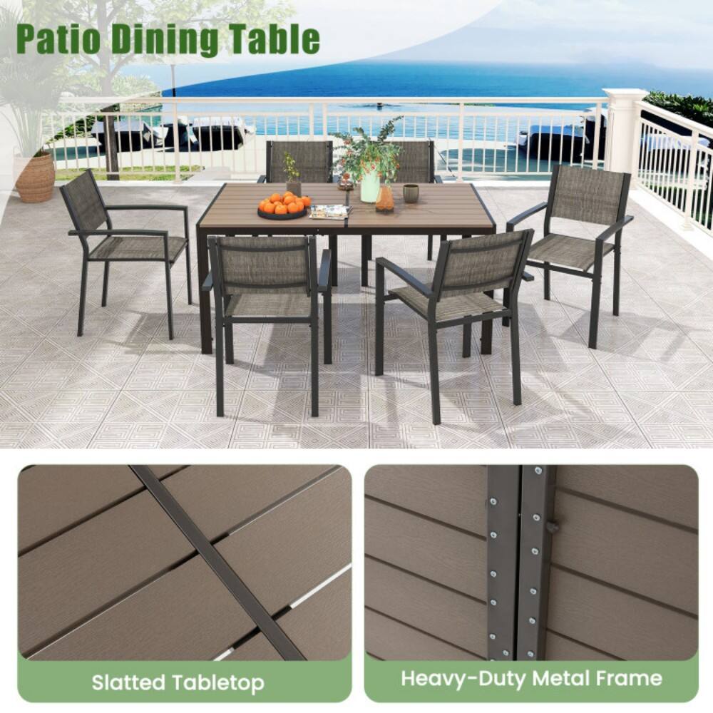 Patio Dining Table

Slatted Tabletop

Heavy-Duty Metal Frame