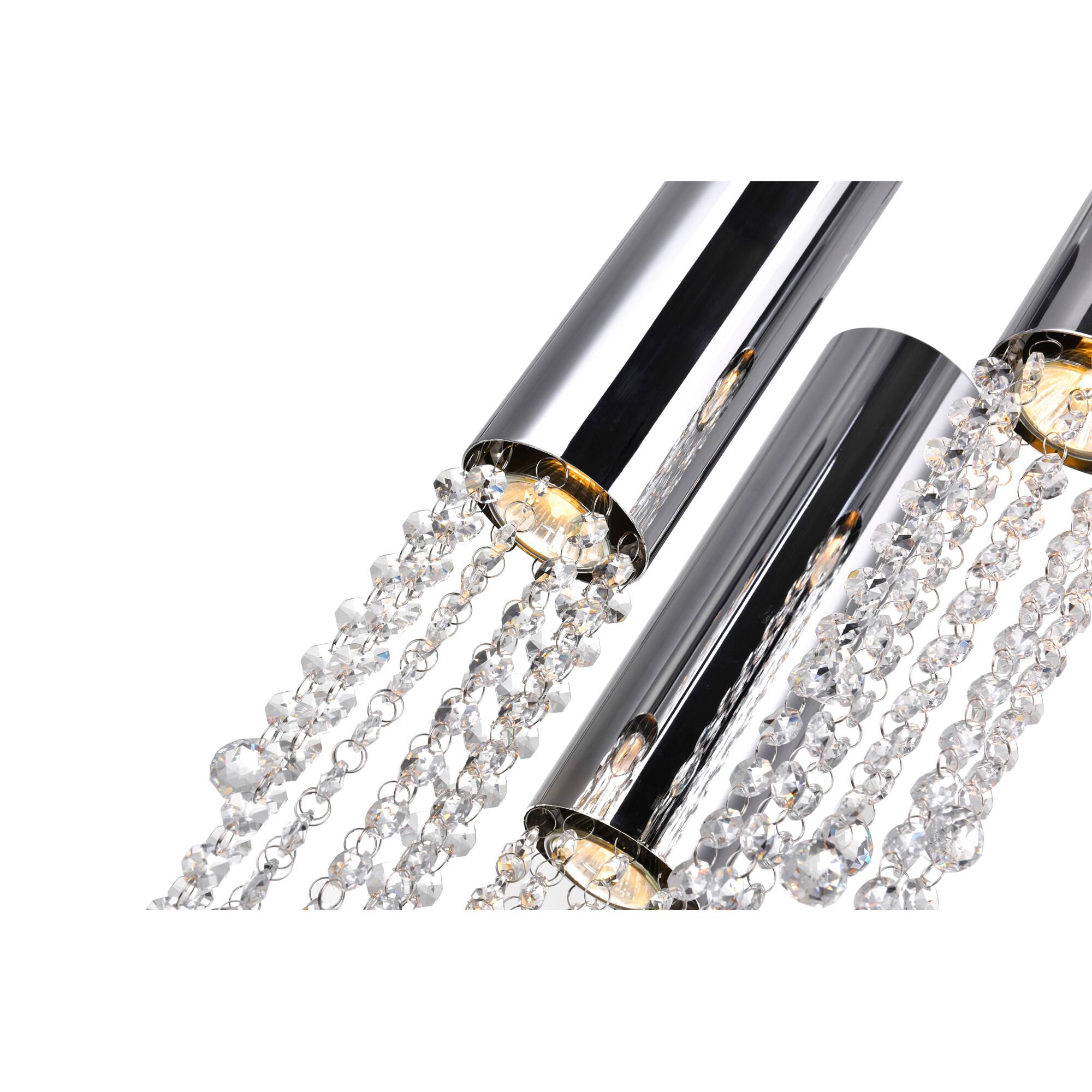 Angle. CWI Lighting - Extended 3 Light Down Mini Pendant With Chrome Finish - Chrome.