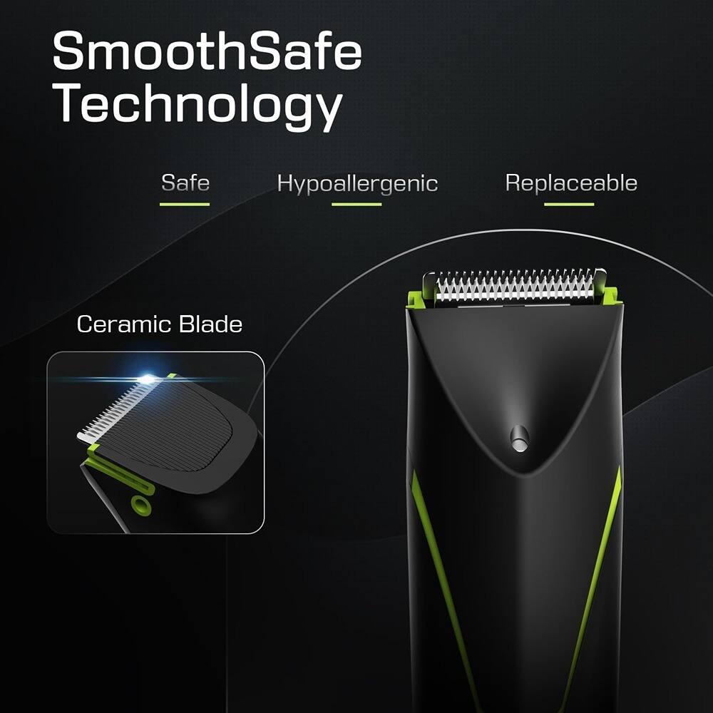 SmoothSafe Technology

- Safe
- Hypoallergenic
- Replaceable

Ceramic Blade