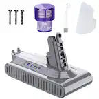 Front. Simple Plus+ - 25.2V Replacement for Dyson V10 Battery: 7000mAh Compatible with V10 Animal Absolute Motorhead SV12 Vacuum + Filter.