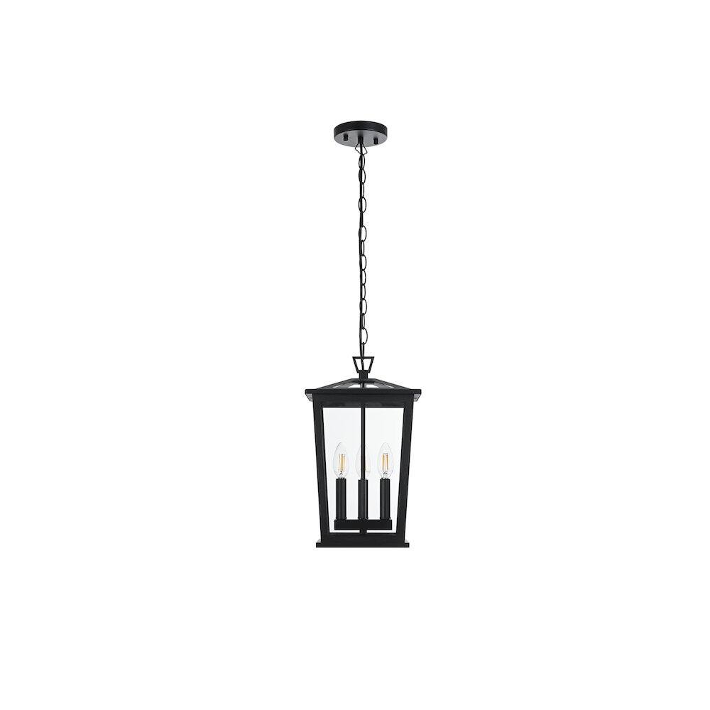 Back. Elegant Lighting - Berks 7 inch Outdoor Pendant in Black - Black.