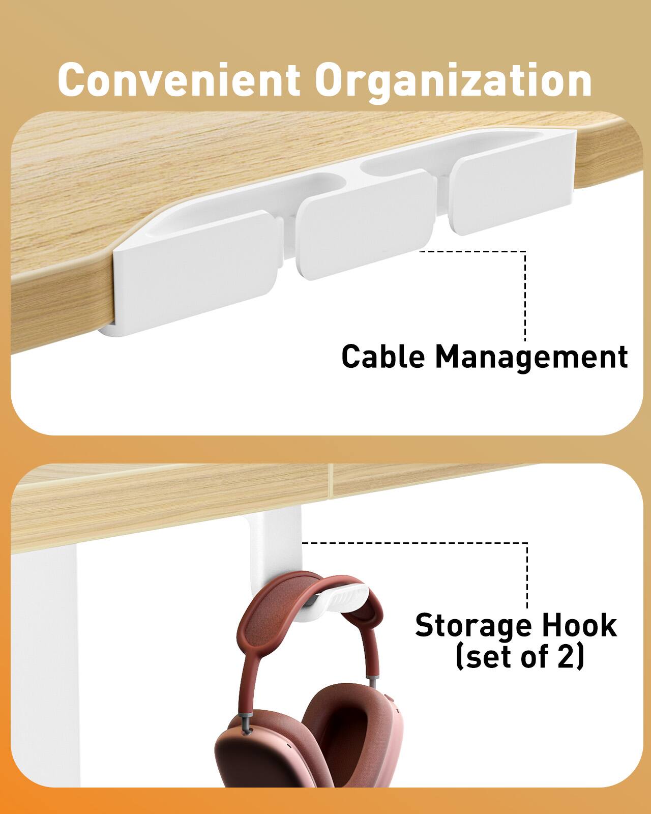 Convenient Organization Cable Management Storage Hook (set of 2)