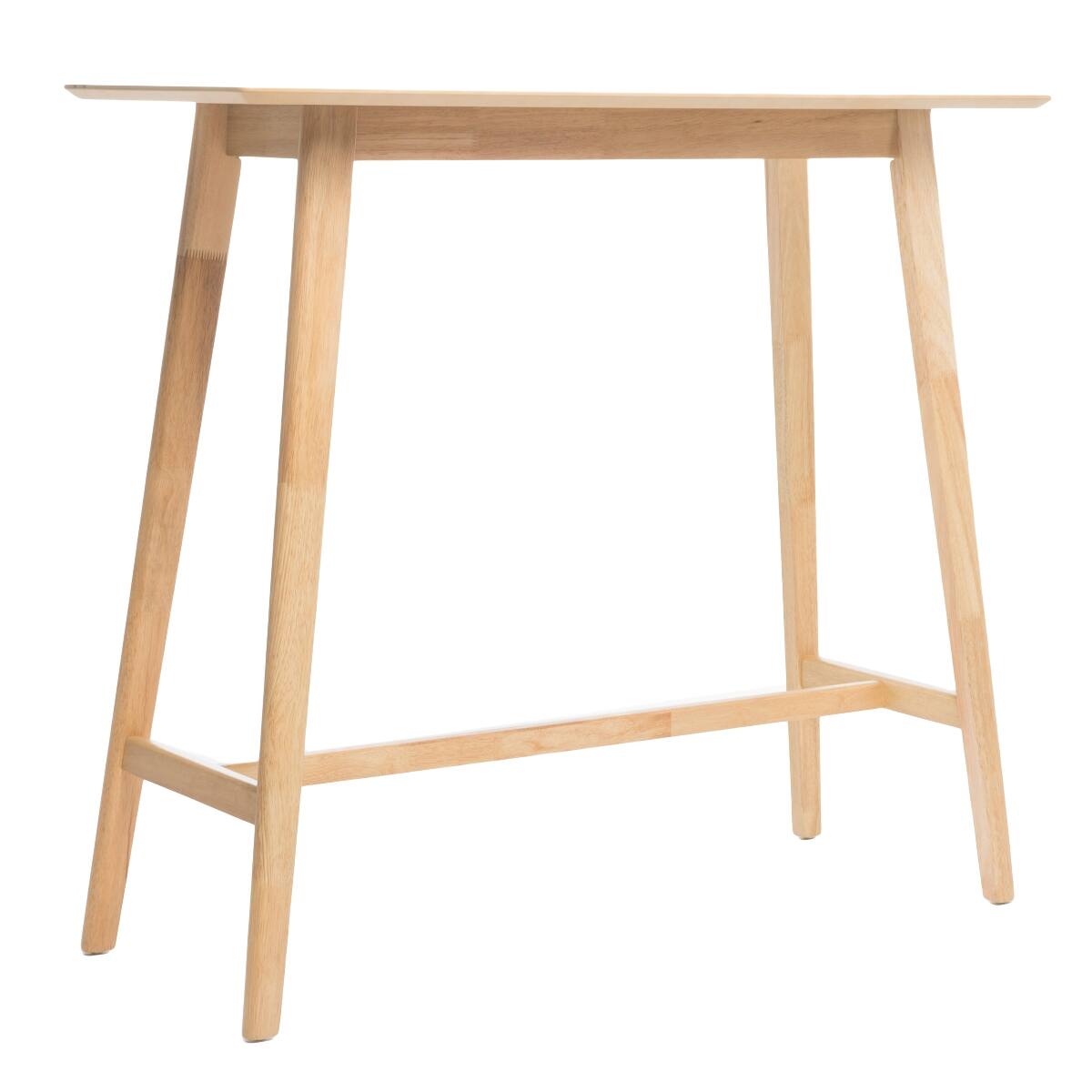 Alt View 2. Loheer - Loheer Wood Bar Table, Natural Oak Finish, 42 Inch High Dining Table - Natural Oak.