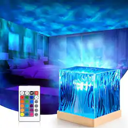 ACJPR - Northern Lights Projector Touch – 16 Colors, Dimmable Aurora Cube, Remote