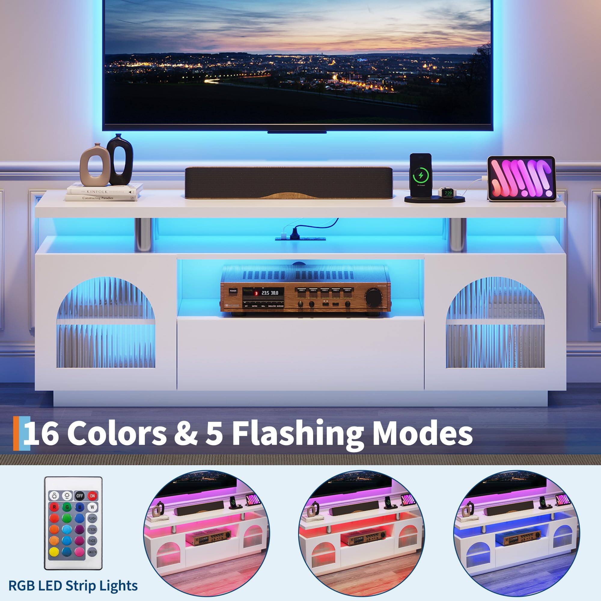 16 Colors & 5 Flashing Modes

RGB LED Strip Lights