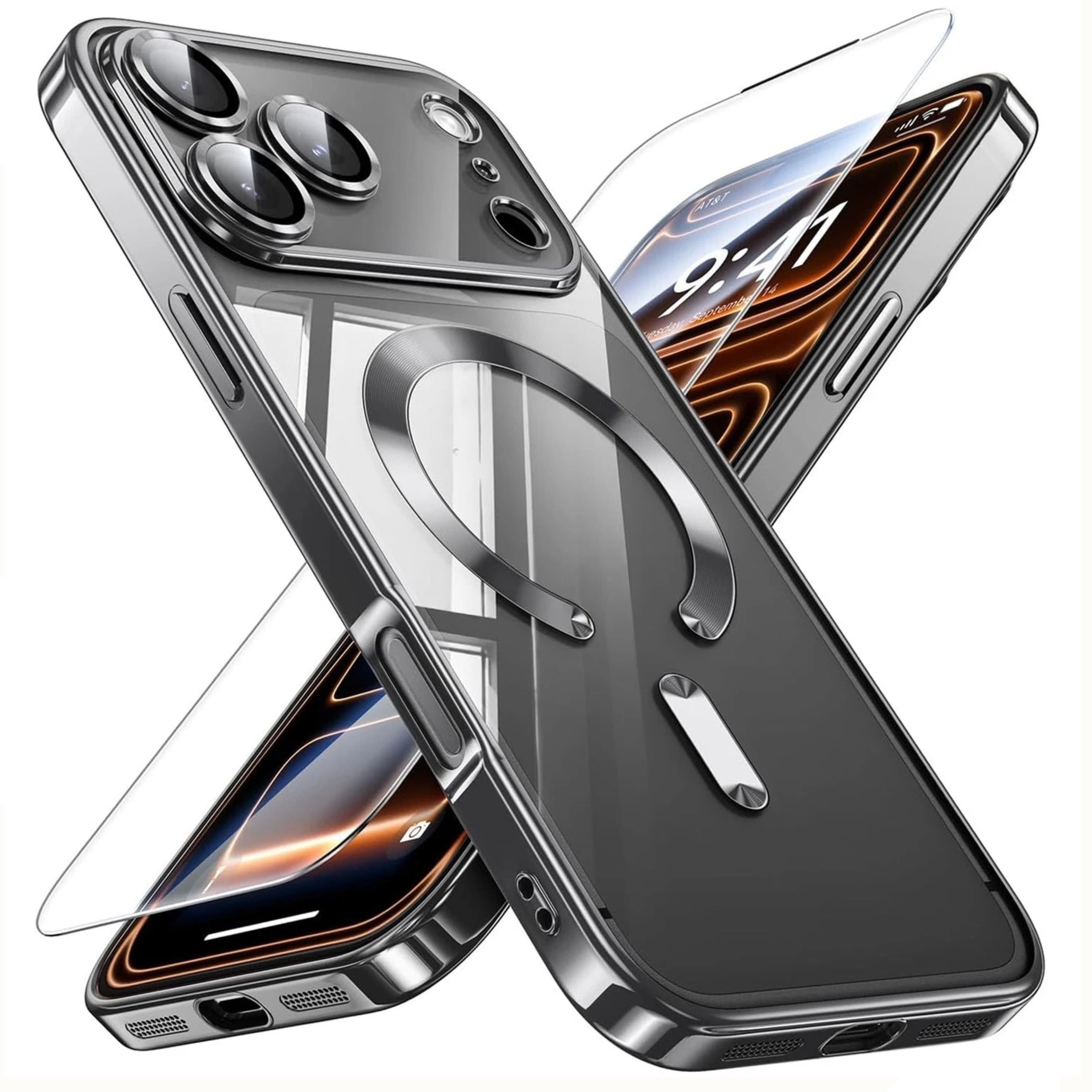 Kitcheniva - Protective Shockproof Case with Magnetic Ring For IPhone 17 Case Only - Silver