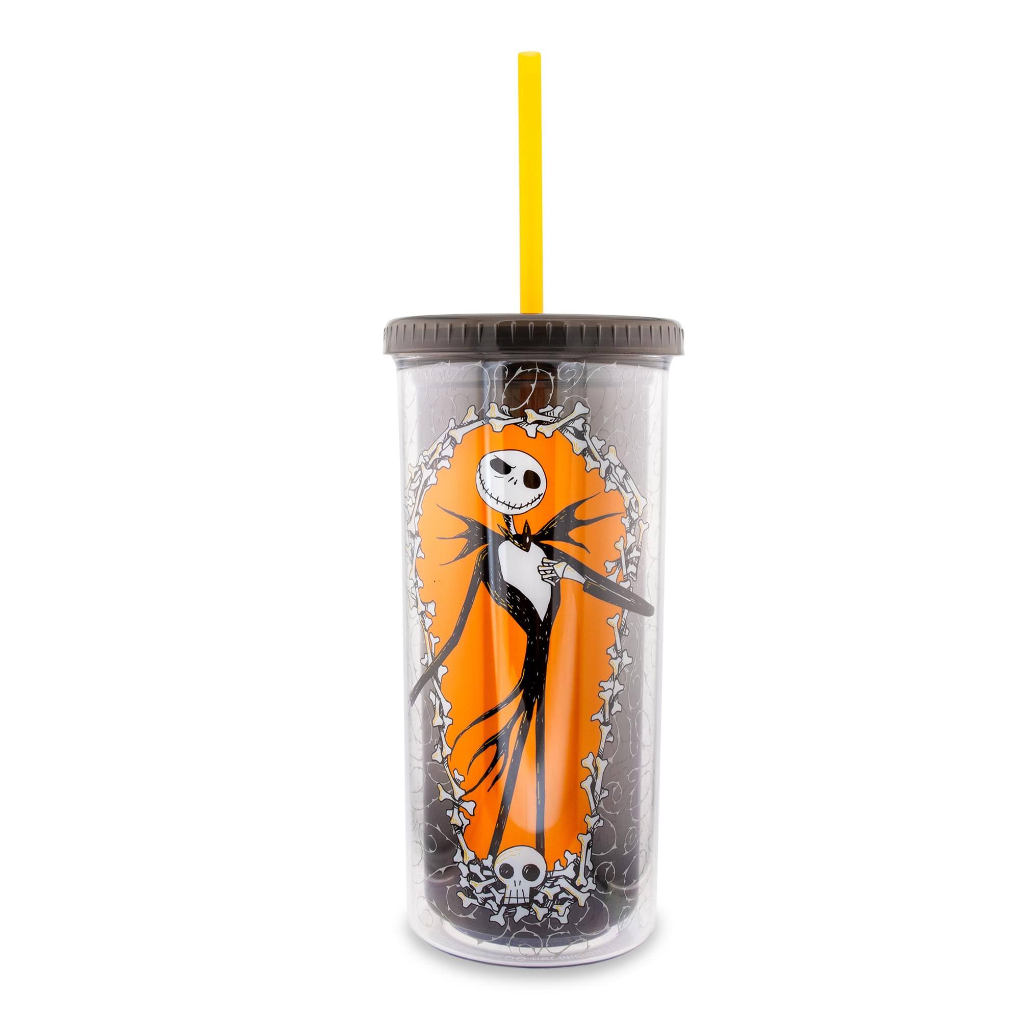 Front. Disney - Disney The Nightmare Before Christmas Jack Carnival Cup With Lid and Straw - Black.