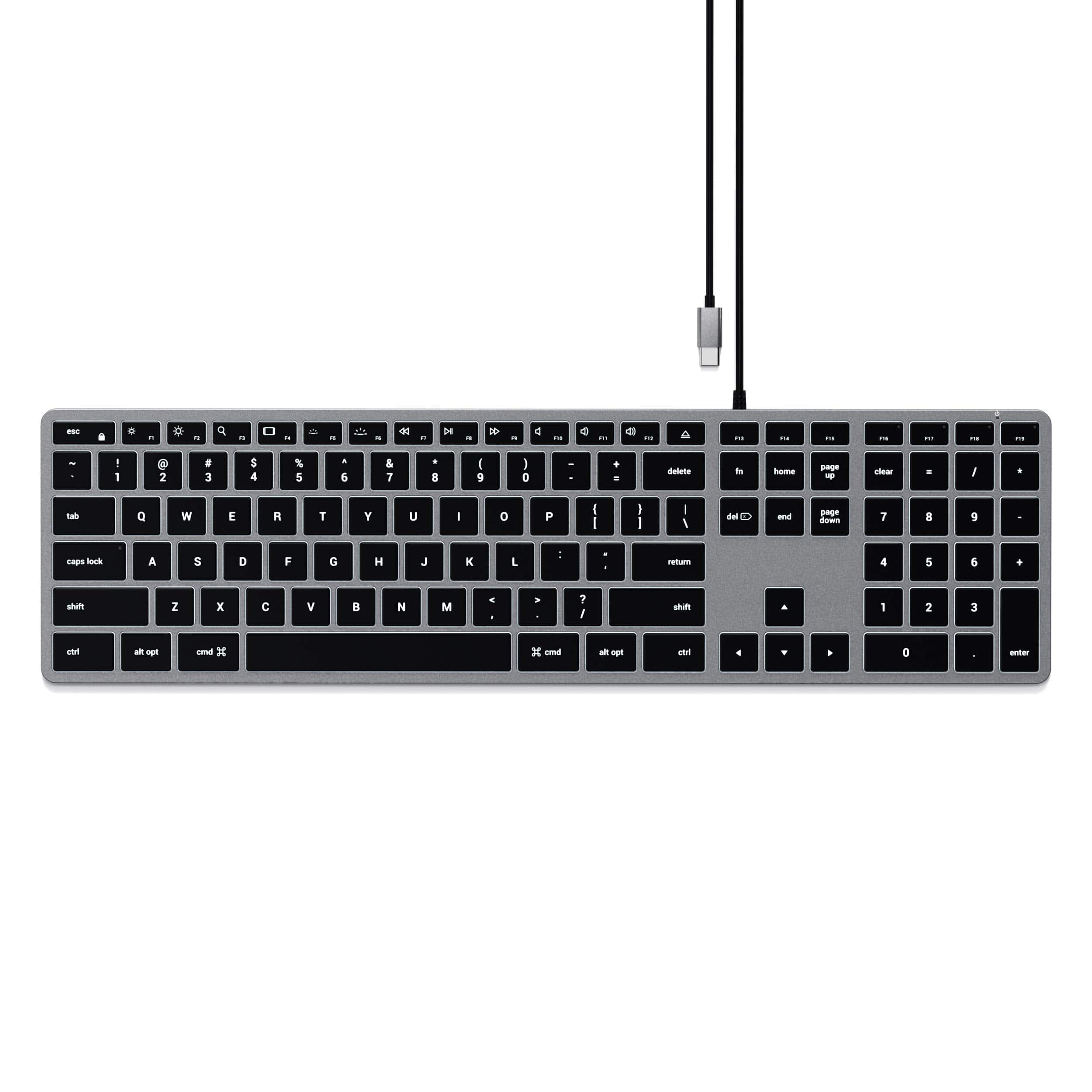 Satechi - Slim W3 Wired Backlit Keyboard - Space Gray