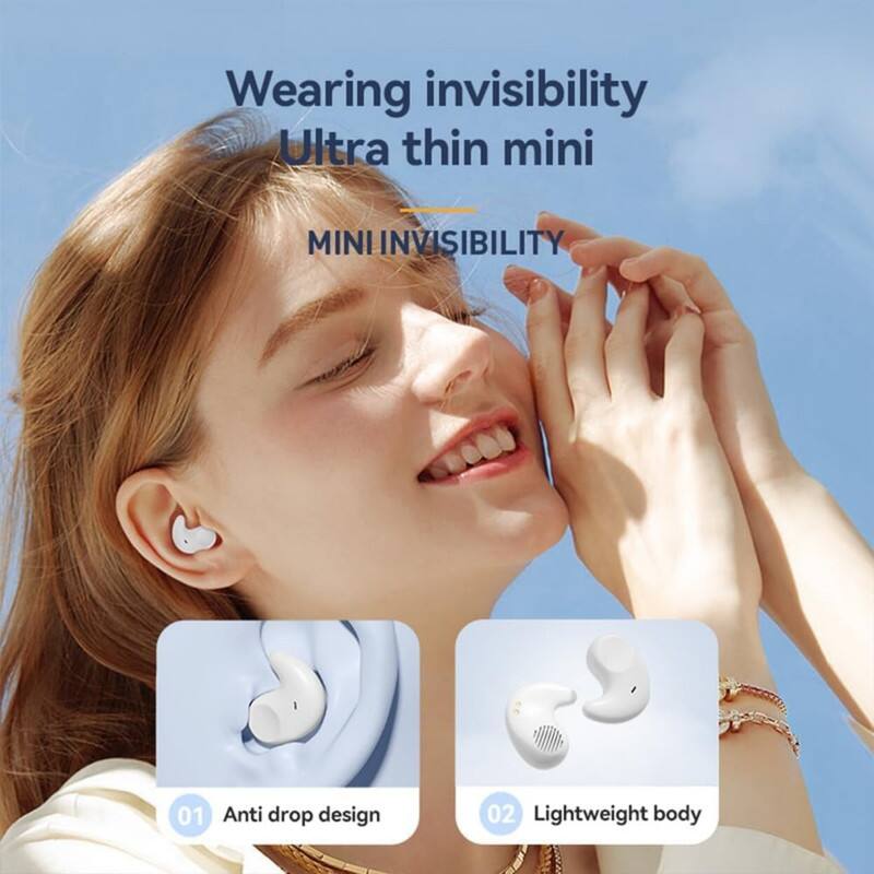 Wearing invisibility  
Ultra thin mini  

MINI INVISIBILITY  

01 Anti drop design  
02 Lightweight body