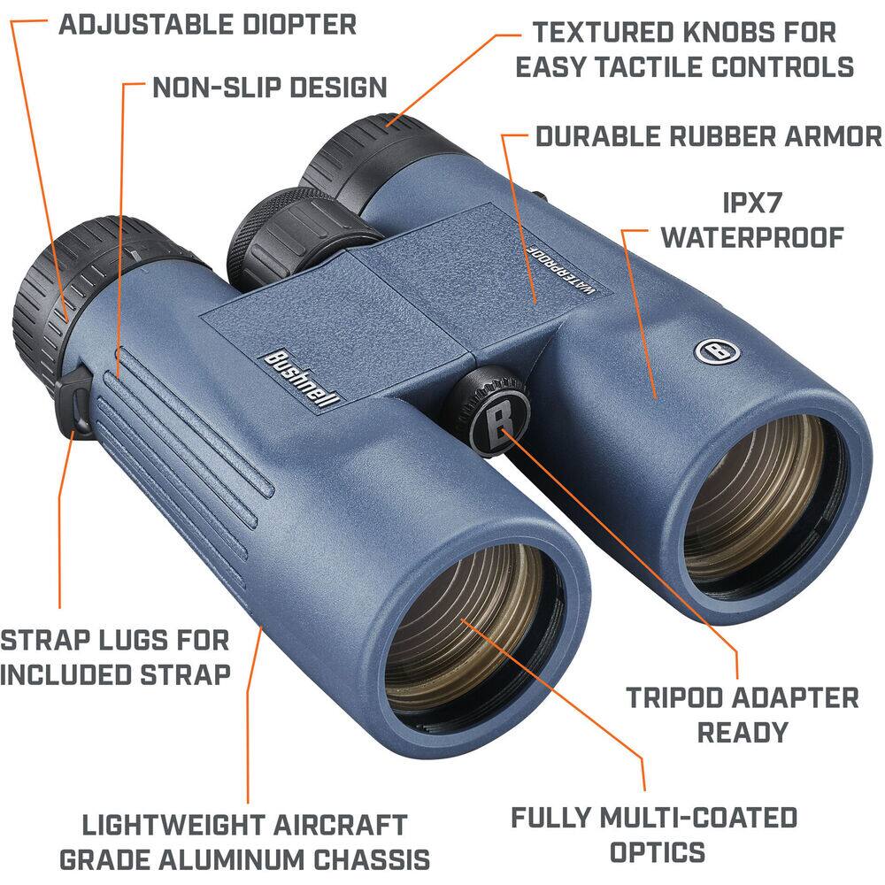 ADJUSTABLE DIOPTRER  
NON-SLIP DESIGN  
TEXTURED KNOBS FOR EASY TACTILE CONTROLS  
DURABLE RUBBER ARMOR  
IPX7 WATERPROOF  
STRAP LUGS FOR INCLUDED STRAP  
TRIPOD ADAPTER READY  
LIGHTWEIGHT AIRCRAFT GRADE ALUMINUM CHASSIS  
FULLY MULTI-COATED OPTICS