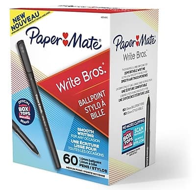 Paper Mate - Write Bros. Ballpoint Pen, Medium Point, 60/Pack - Black Ink