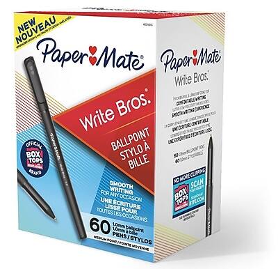Paper Mate - Write Bros. Ballpoint Pen, Medium Point, 60/Pack - Black Ink