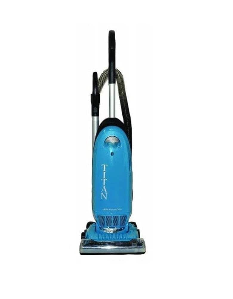 EnviroCare - Titan T3200 Upright Vacuum – Bagged HEPA Media, 12 A Motor, On-Board Tools, 30′ Cord, Headlight (White/ - Blue