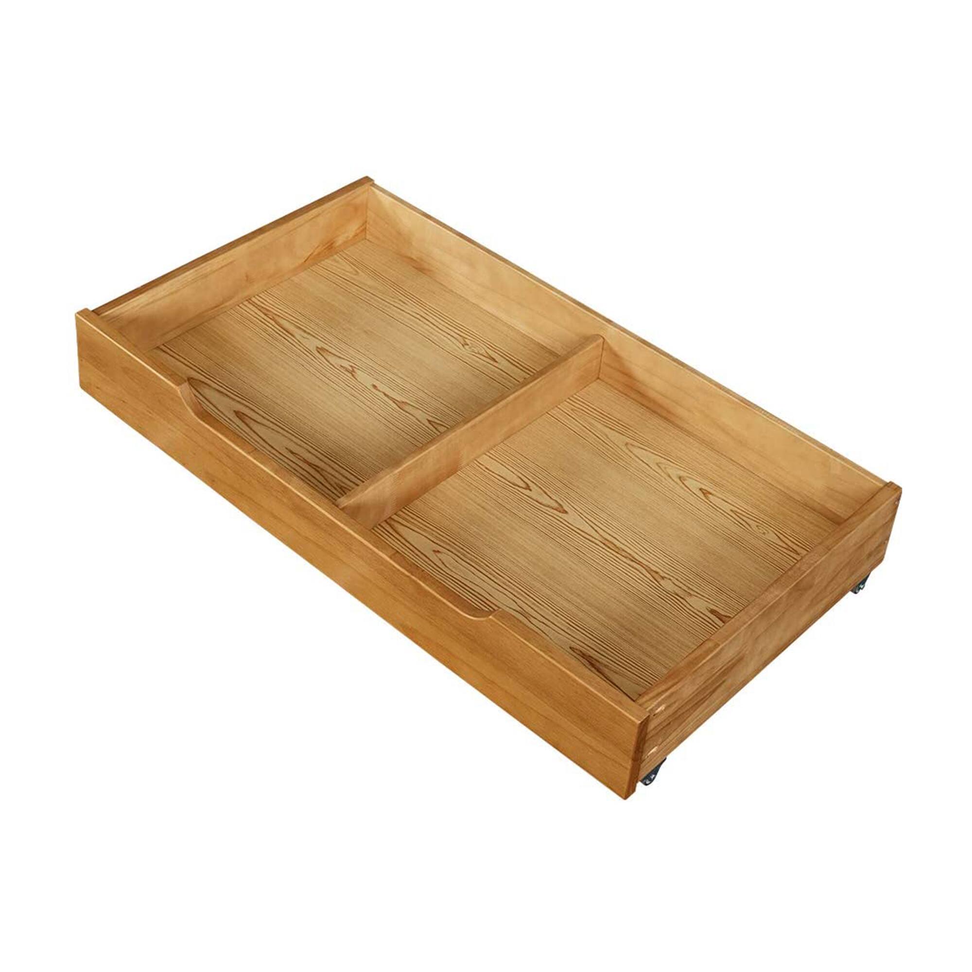 Alt View 10. MUSEHOMEINC - MUSEHOMEINC BD1001T Solid Wood Underbed Storage Trundle Organizer, Full/Twin - Teak.