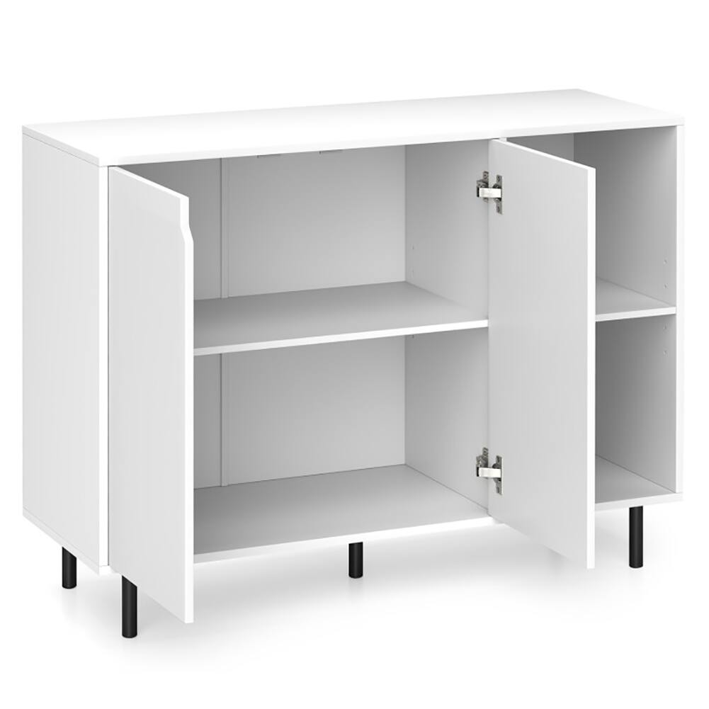 Alt View 6. Pefilos - 42 Inch Sideboard Buffet Cabinet, Kitchen Cabinet with Adjustable Shelves, White - White.