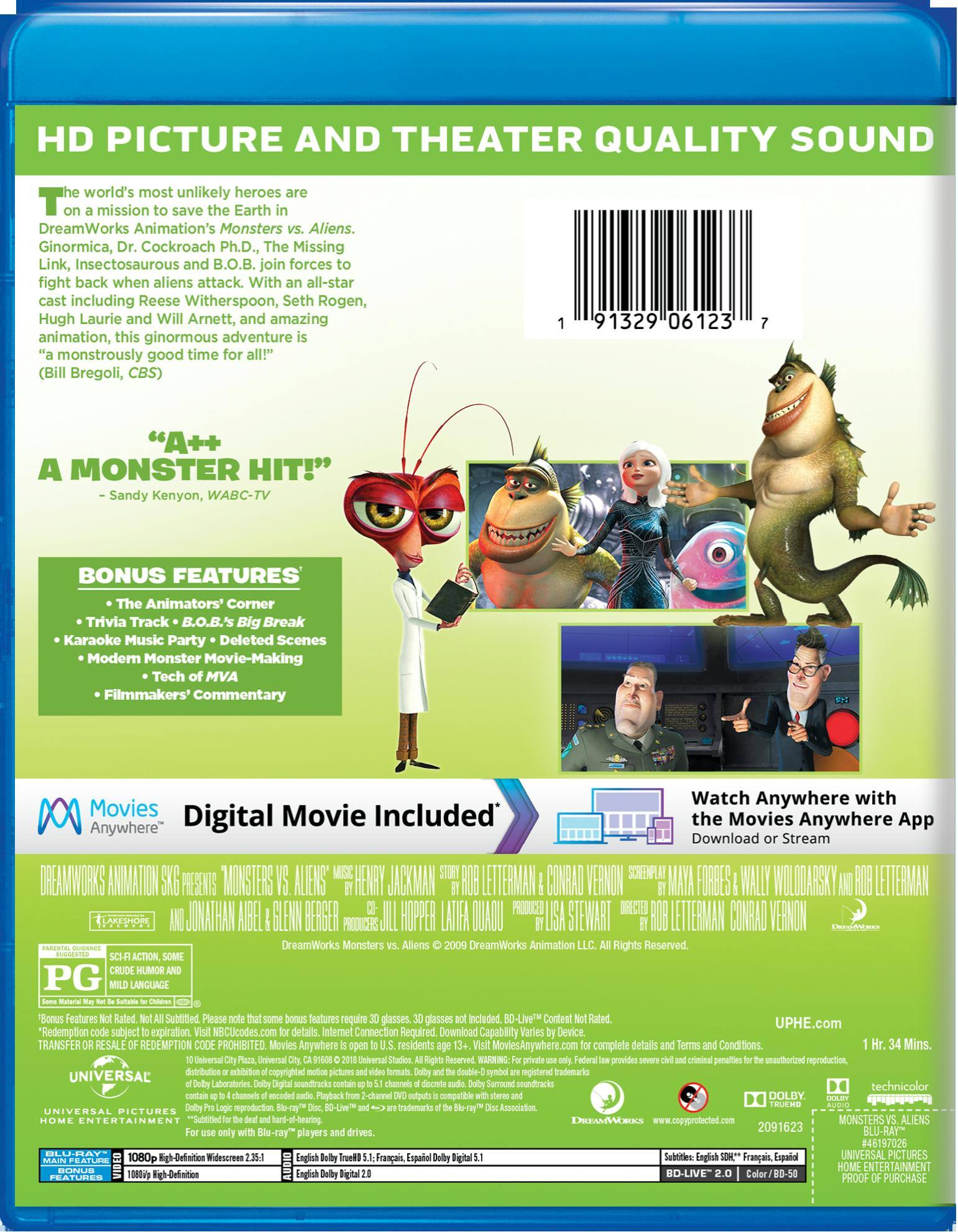 Angle. Monsters Vs Aliens (Blu-ray New Box Art) [Blu-ray].