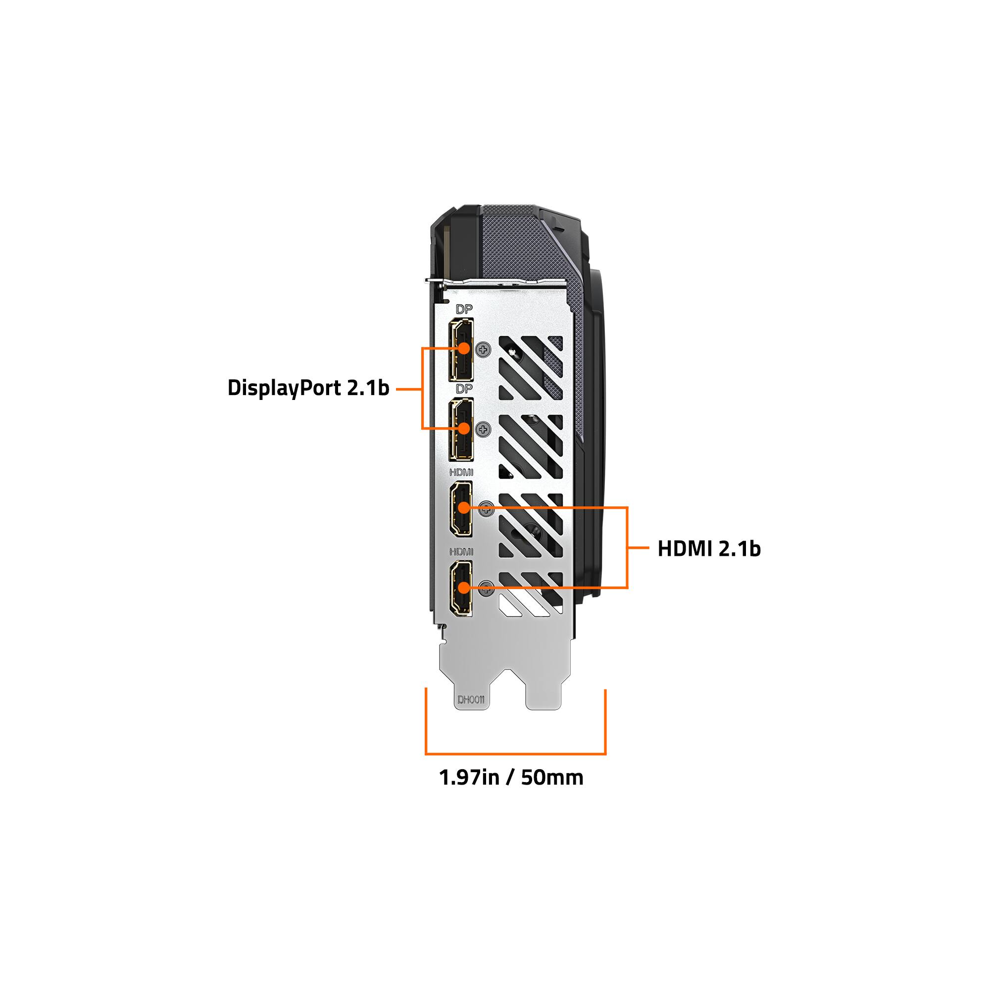 DP DisplayPort 2.1b  
DP HDMI 2.1b  
DHOOT 1.97in / 50mm