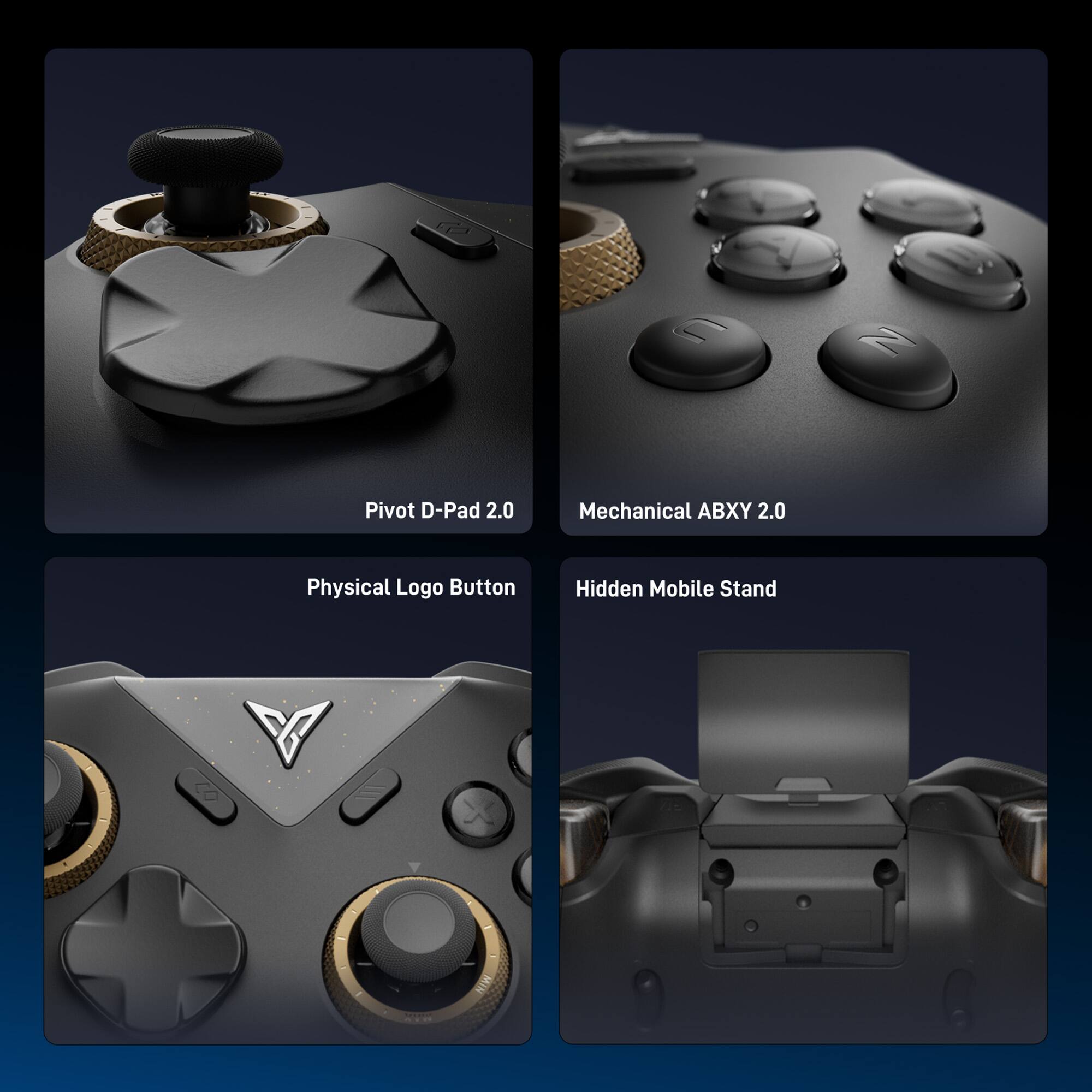 - Pivot D-Pad 2.0
- Mechanical ABXY 2.0
- Physical Logo Button
- Hidden Mobile Stand