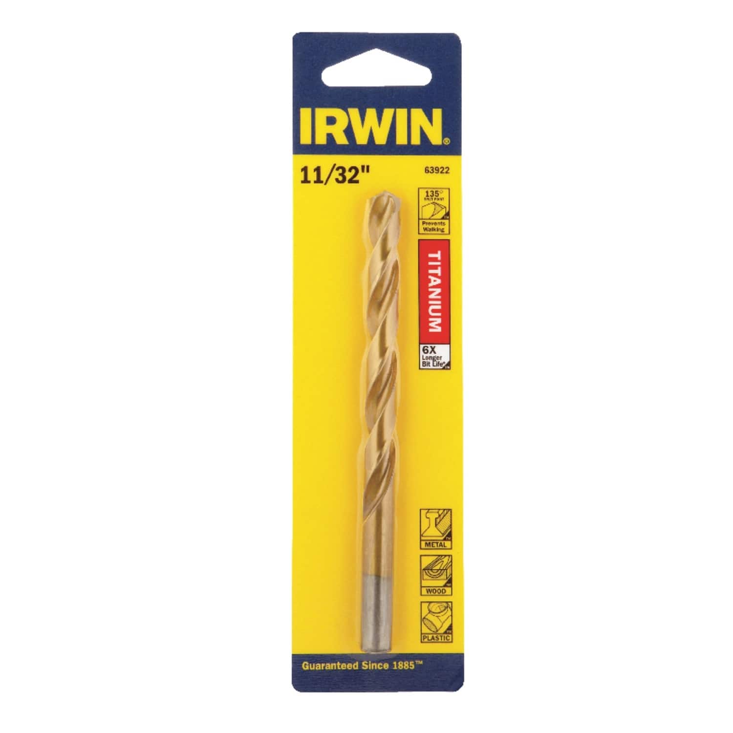 Irwin - 11/32  X 4 3/4  L High Speed Steel Drill Bit Straight Shank 1 pc price history on PriceWatchPro