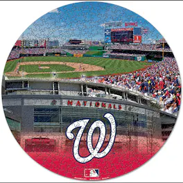 WinCraft - Washington Nationals Round 500-Piece Puzzle - Multicolor