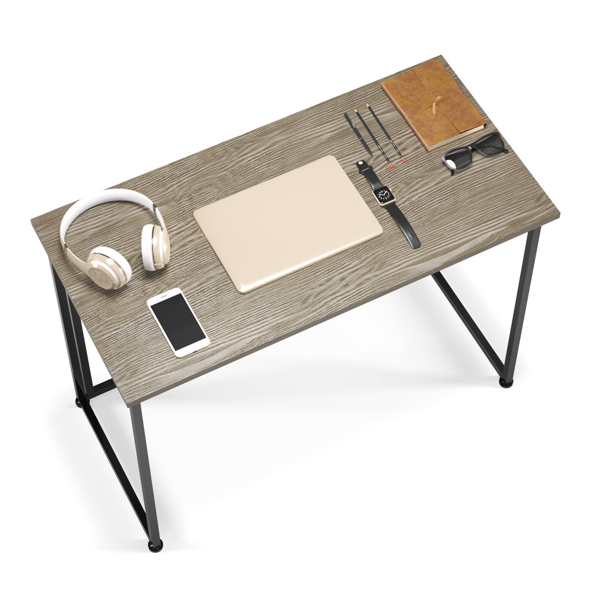 Alt View 9. GOODSILO - Compact Foldable Desk with Sturdy Steel Frame for Small Spaces - Gray.