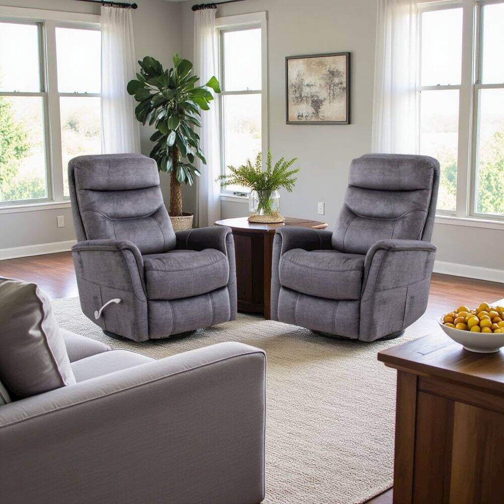 Alt View 1. Starlight Canyon Home - Capri Charcoal Recliner Nursery Glider Set – Elegant Boucle Chairs for Comfort - Dark Grey.