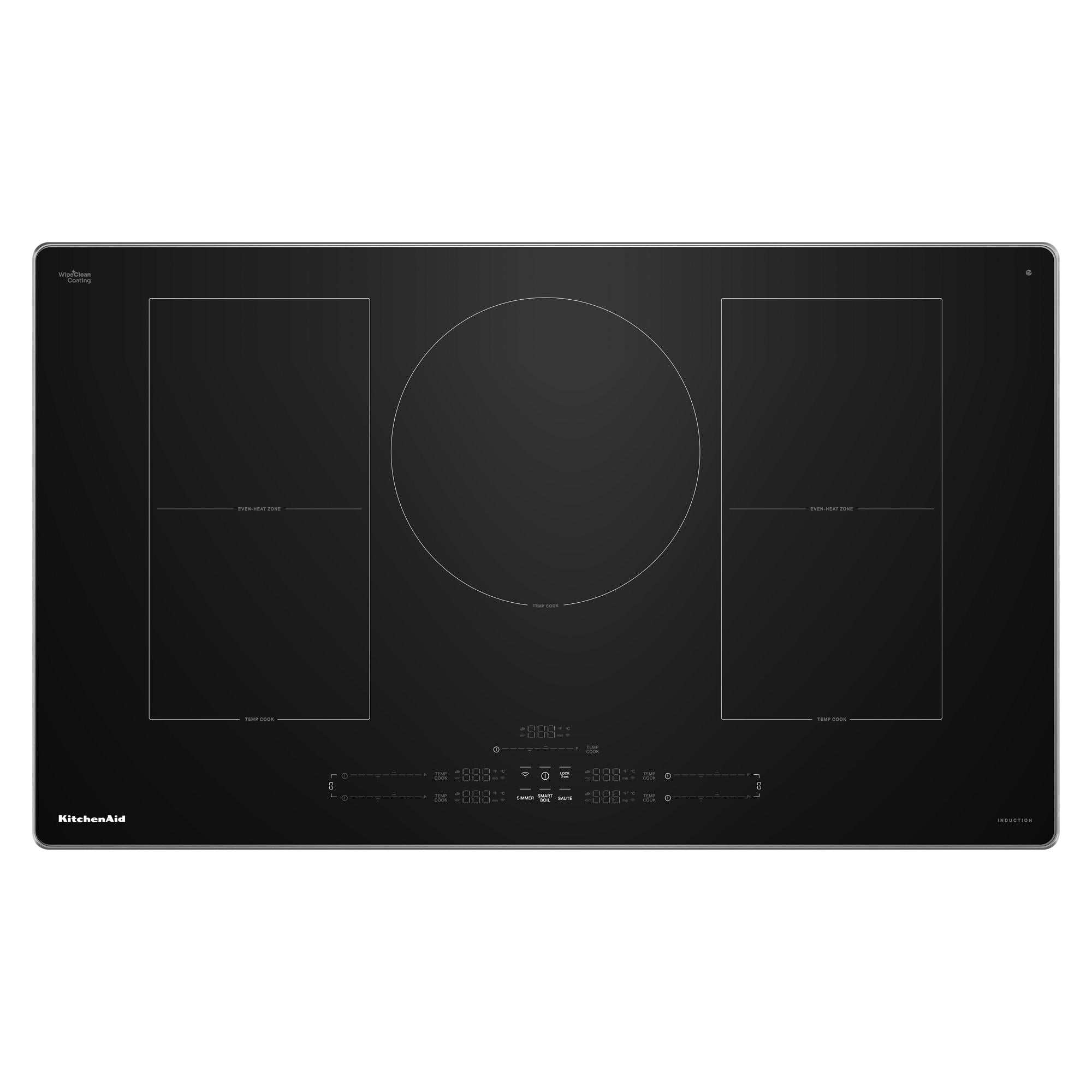 KitchenAid - 36" Temp Cook Induction Cooktop with 5 Cooking Zones - Stainless Steel - Front_Zoom
