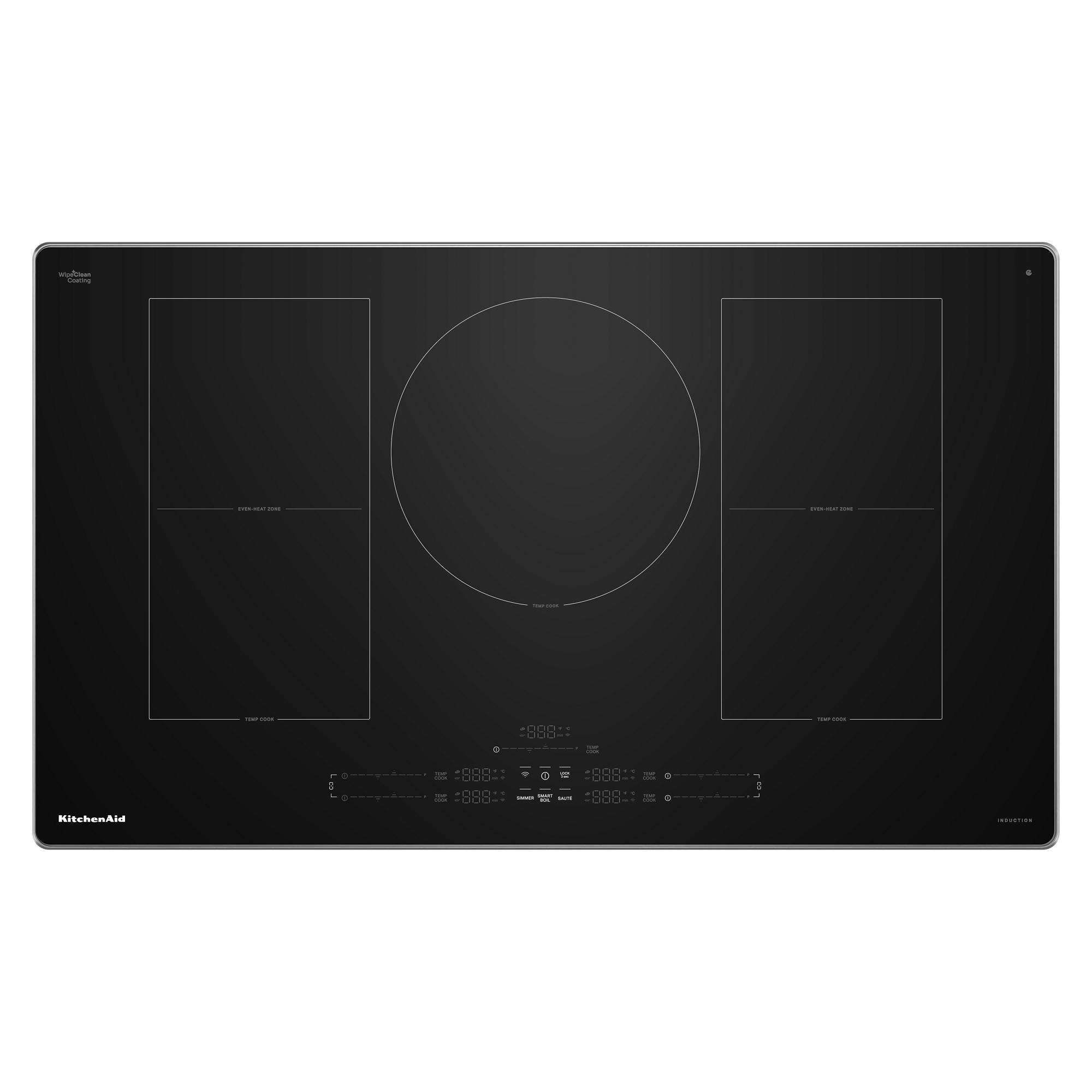 KitchenAid - 36" Temp Cook Induction Cooktop with 5 Cooking Zones - Stainless Steel