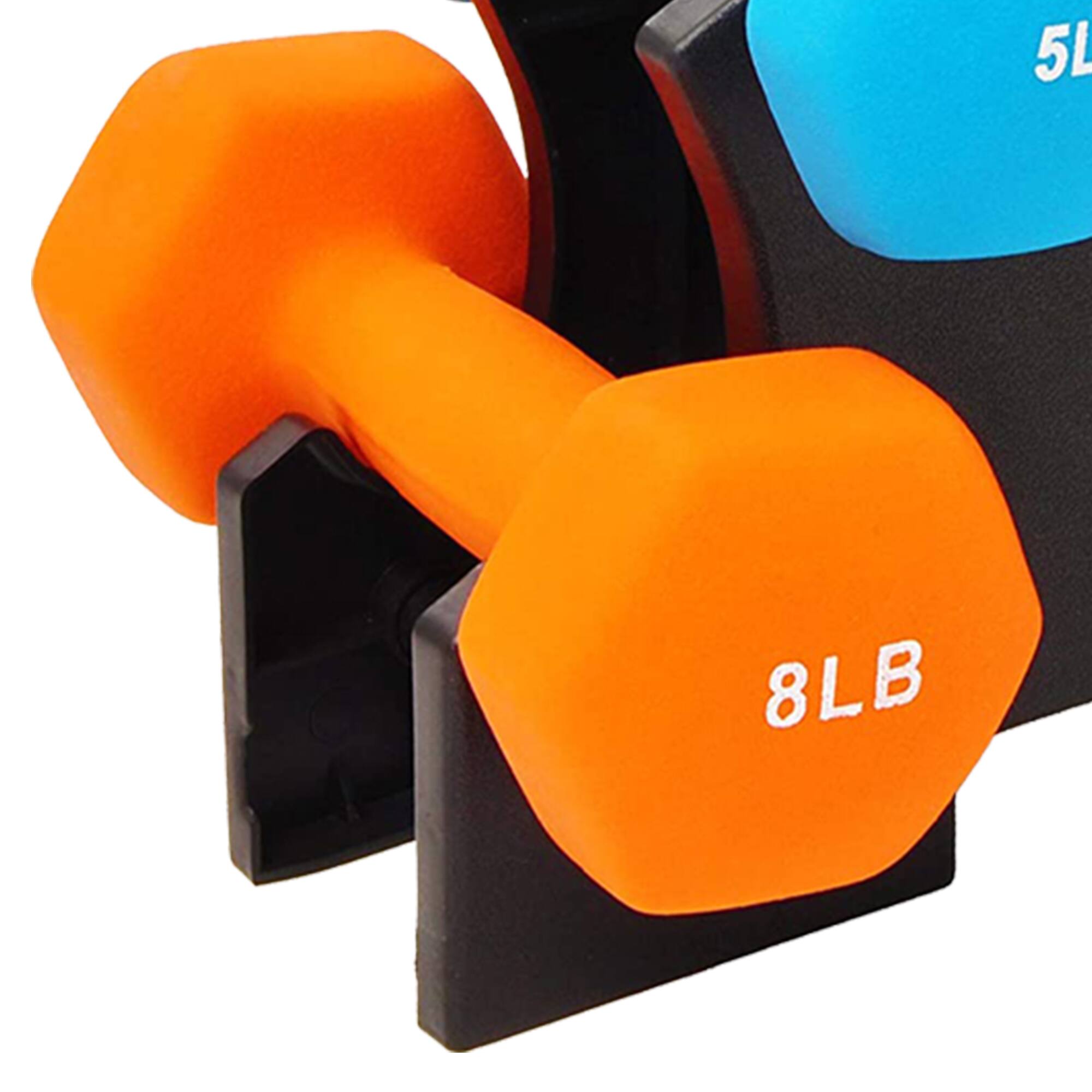 Alt View 8. BalanceFrom Fitness - BalanceFrom Neoprene Dumbbells, 3 Pair Hand Weights Set with Stand, 32 Lb, Multi-Color - Multicolor.